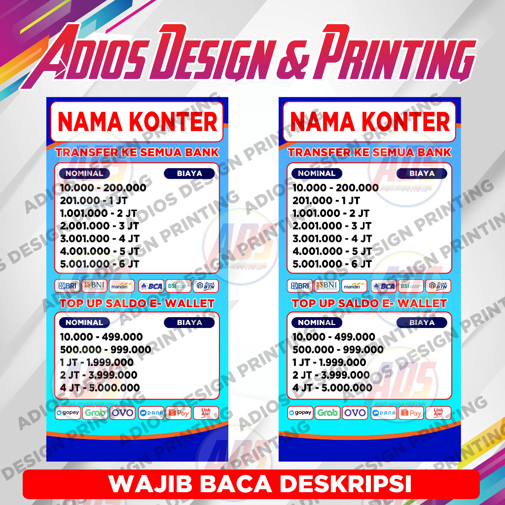 Jual SPANDUK BRI Link/ banner brilink / Spanduk Transfer Bank / Banner ...