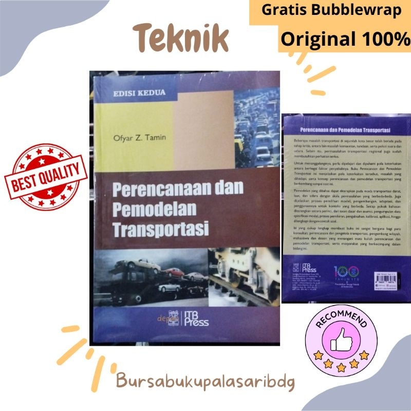 Jual Buku Perencanaan Dan Pemodelan Transportasi Edisi Kedua 2 - Ofyar ...