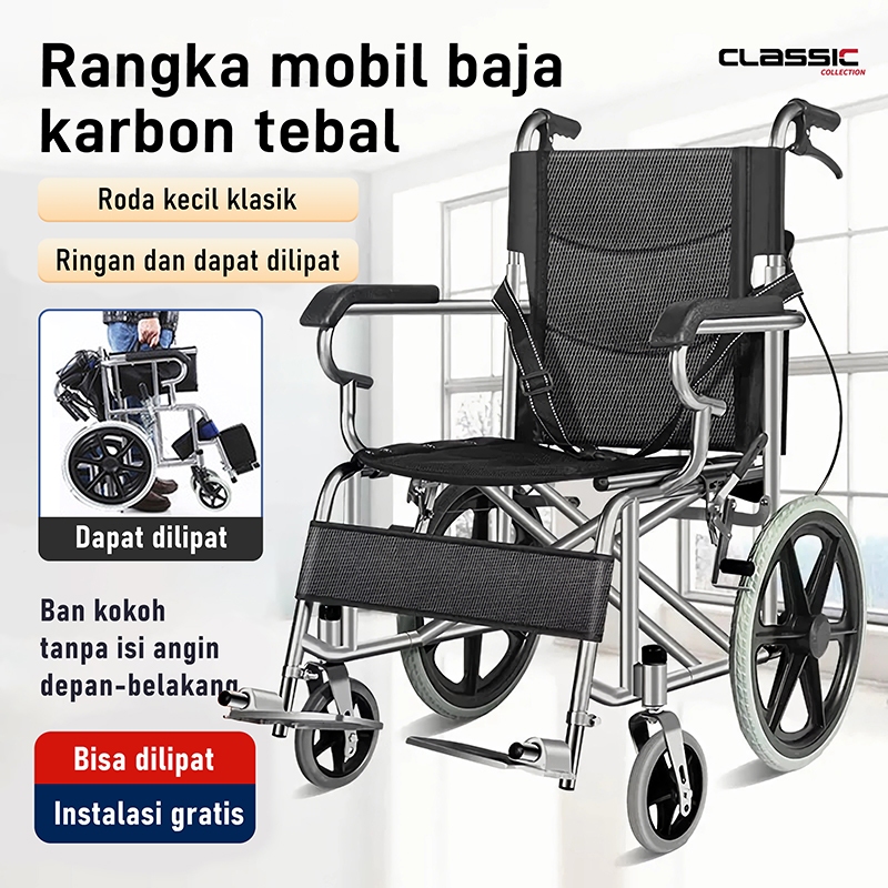Jual 【COD】Kursi Roda Standard Rumah Sakit / Kursi Roda Alluminium Bisa ...