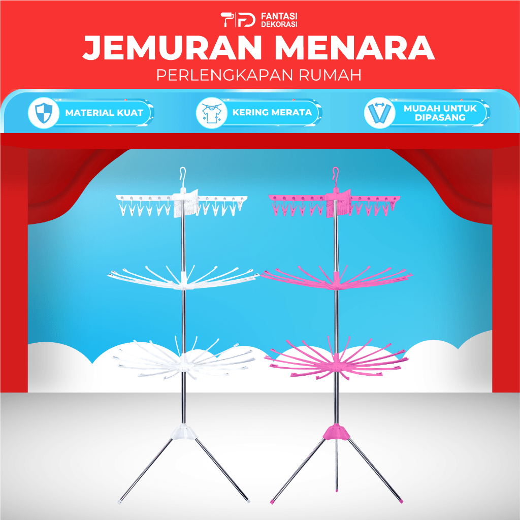 Jual Rak Jemuran Baju Rak Jemuran Handuk Menara Kaos Kaki Kain Gantung ...