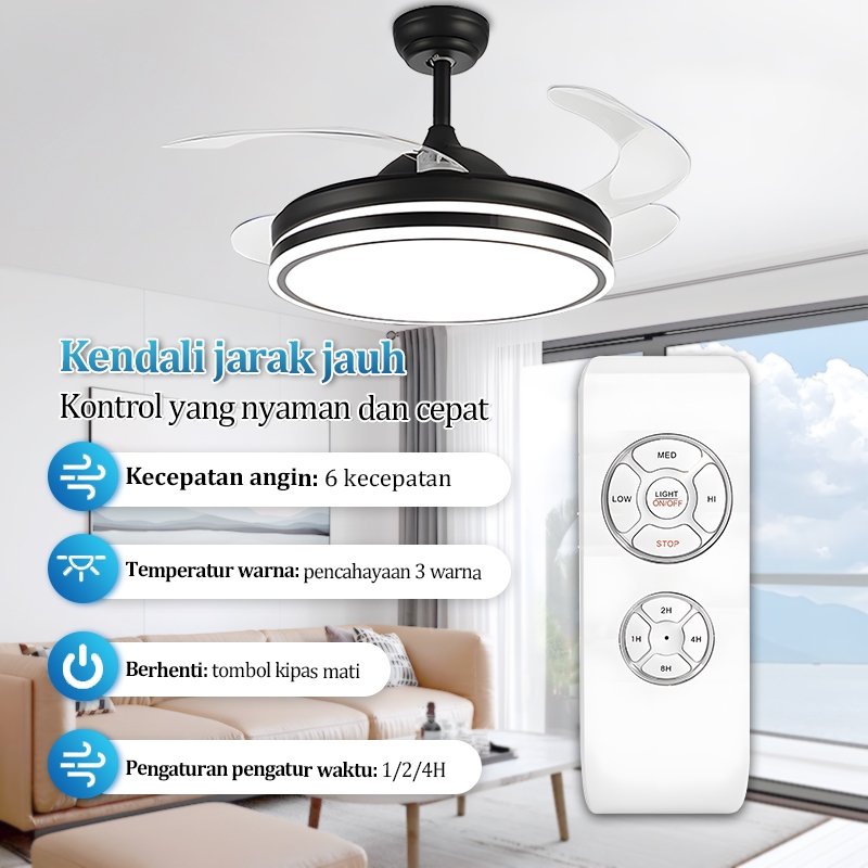 Jual COD Lampu Kips Angin Gantung Plafon 42 Inci 3 Warna 6 Kecepatan ...