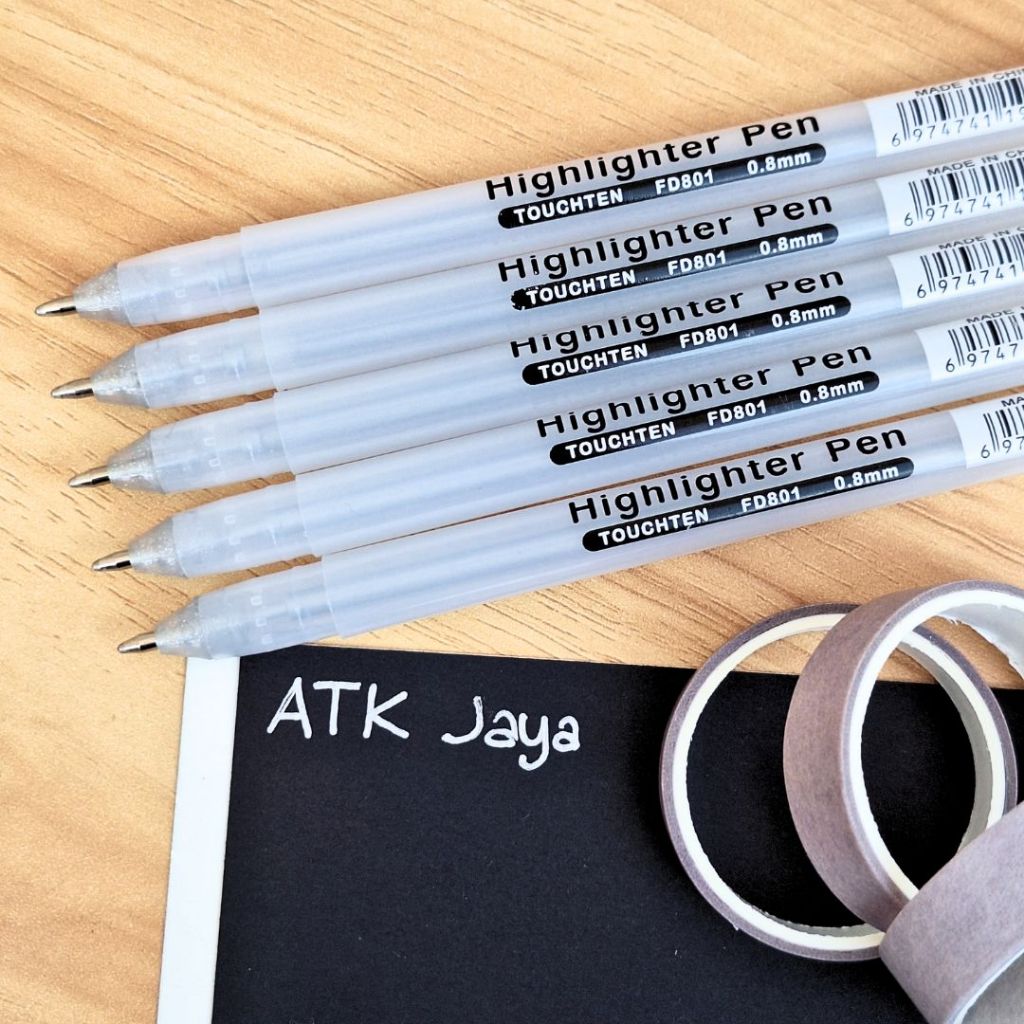 Highlight PEN GEL White Silver Gold Pulpen GEL Putih silver GOLD mm