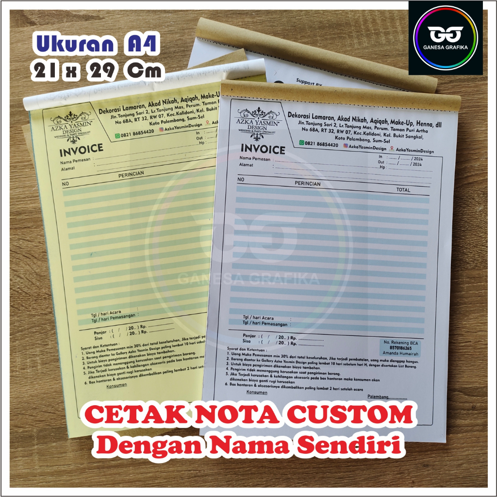 Jual CETAK NOTA CUSTOM INVOIC SURAT JALAN NAMA LOGO SENDIRI FULL COLOR ...