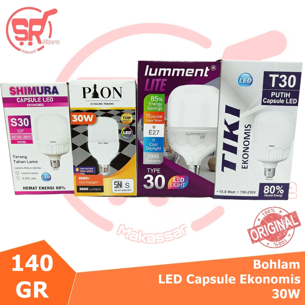 Jual W Lampu Ekonomis Bohlam Led Capsule Ekonomis Murah W Aneka Merk Sni Low Voltase Tiki