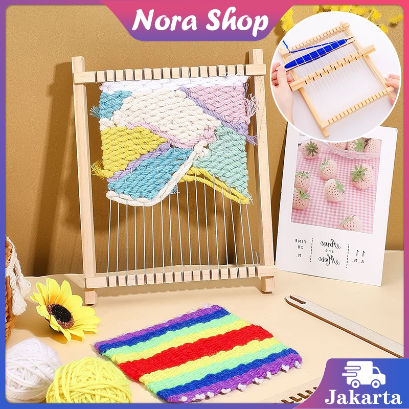 Jual Alat Tenun Untuk Anak Wooden Weaving Kit Mini Knitting Machine ...
