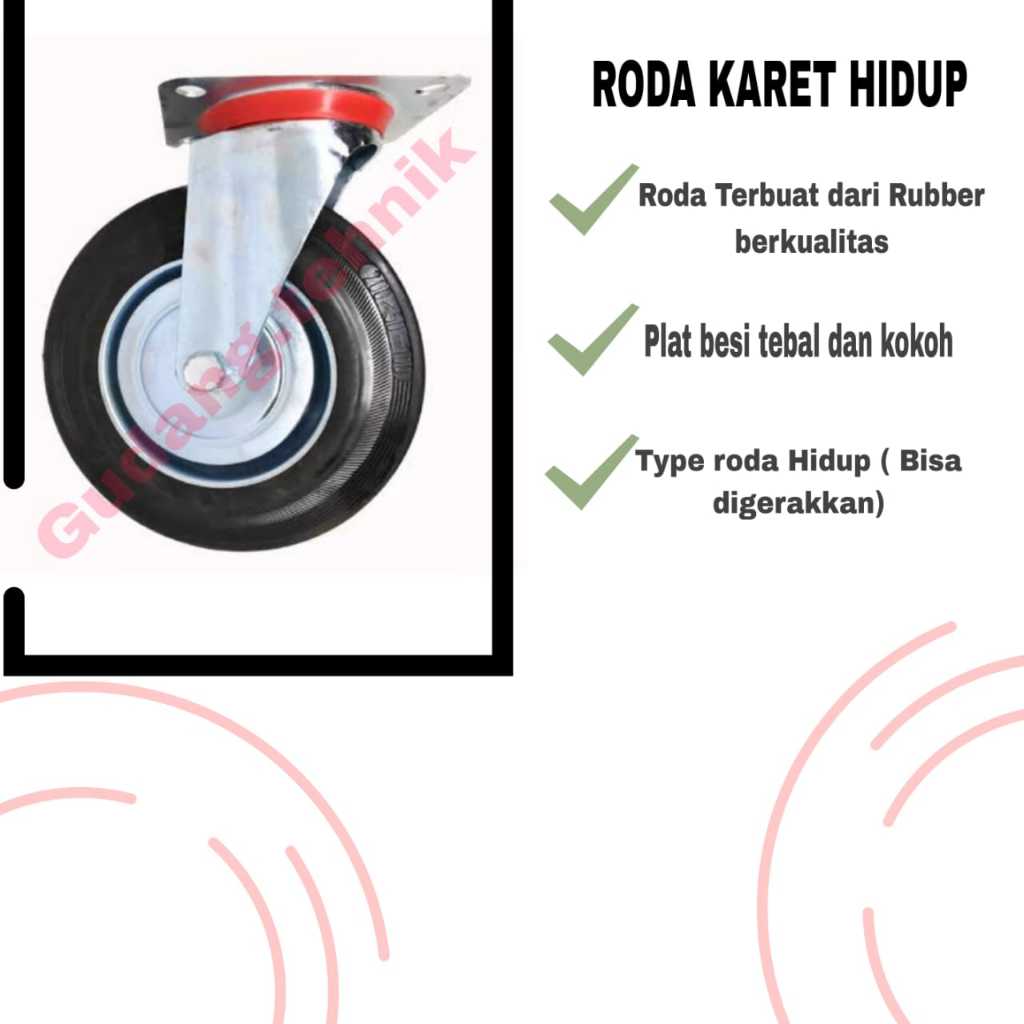 Jual Roda Karet Hitam Hidup 4