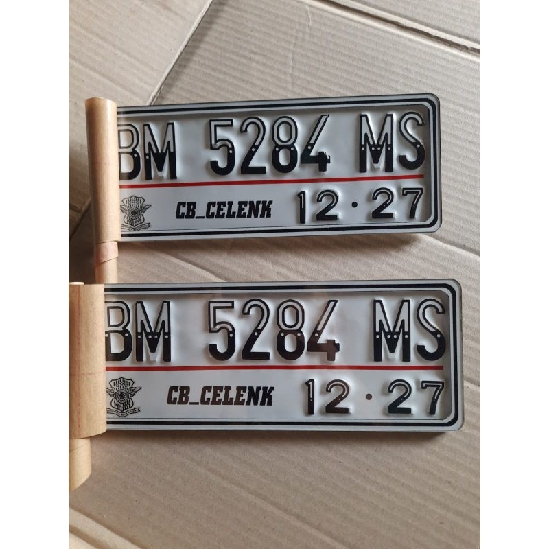 Jual plat nomor motor lapis mika akrilik variasi baut tanam putih hitam ...