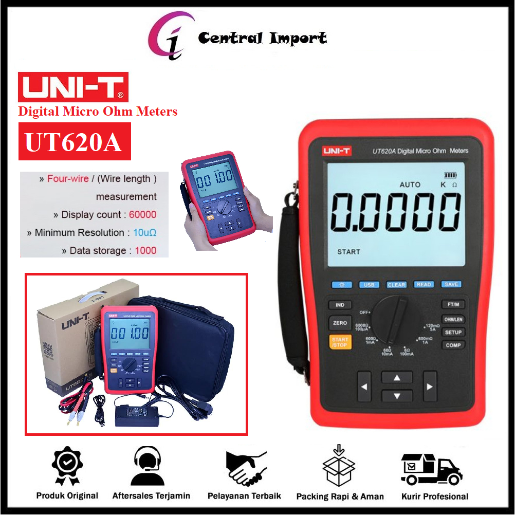 Jual UNI-T UT620A Digital Mikro Ohm Meter DC Penguji Resistansi Rendah ...