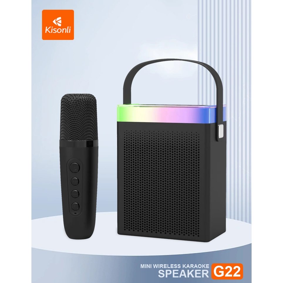 Jual KISONLI G22 Speaker Bluetooth Mini Karaoke RGB Light Stereo With ...