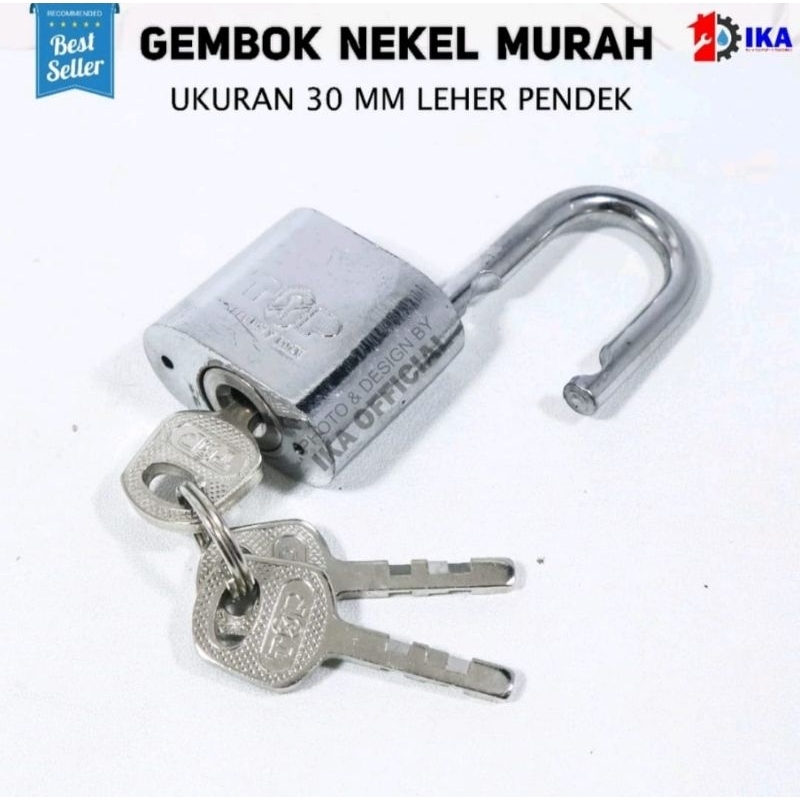 Jual Gembok Nekel Murah 30mm / Gembok Pagar 30mm Panjang Pendek Kunci ...