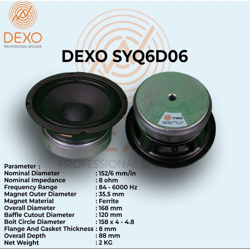 Jual SPEAKER DEXO SYQ6D06 SPEAKER MIDLE 6 IN DEXO 6