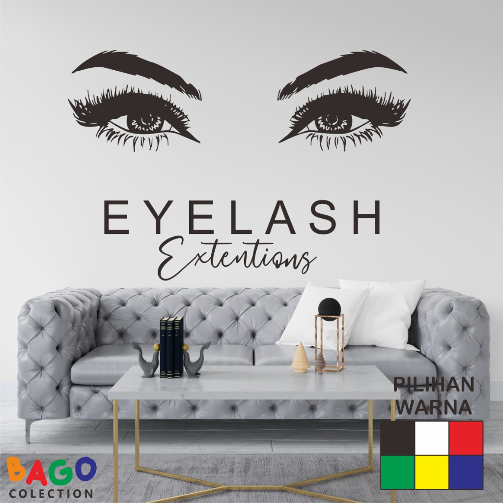 Jual Stiker Dinding Aeshhetic Mata Salon Kecantikan Eyelash Tembok Kaca