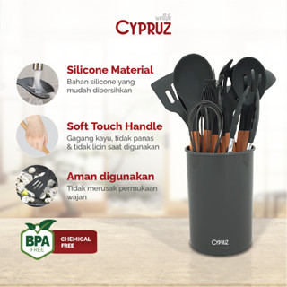 Jual Cypruz Utensil Sutil Sillicone Set Spatula Silikon Tahan Lumer Pcs Shopee Indonesia