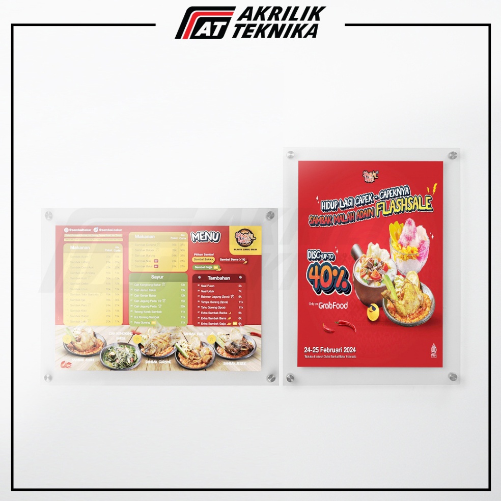 Jual Harga Promo Frame Bingkai Display Poster Akrilik Menu Dinding ...