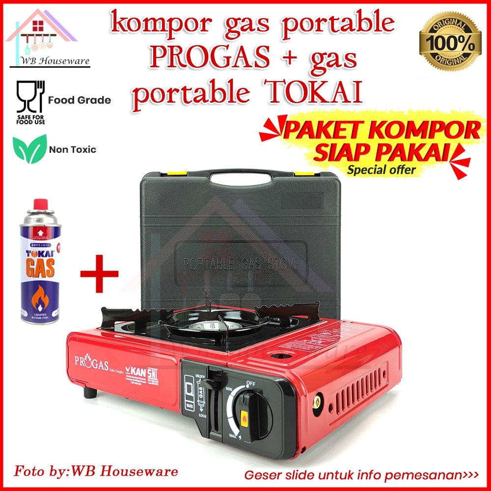 Jual Kompor Gas Portable Stainless Minimalis Koper Progas Portable Stove Tungku Shopee