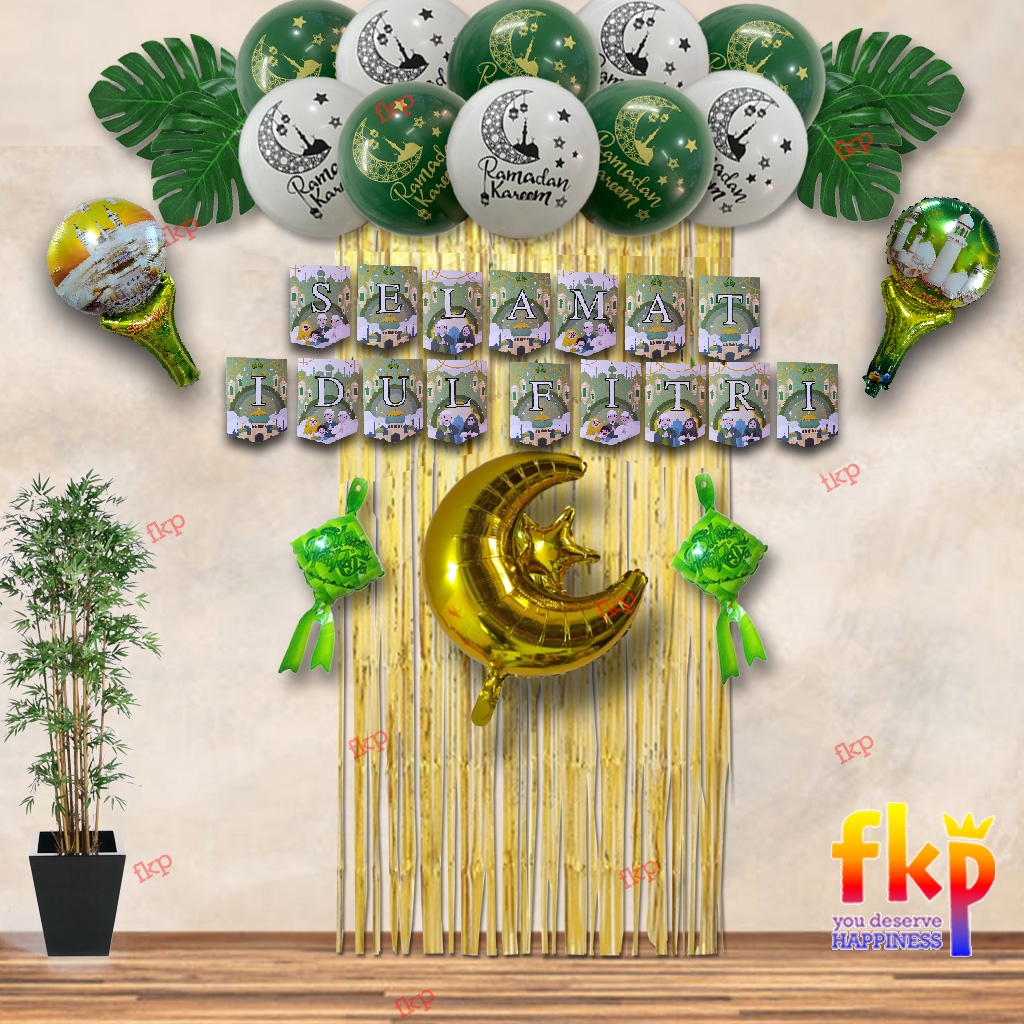 Jual FUN KIDS PARTY Paket Dekorasi Eid Mubarak / Balon Idul Fitri / Set