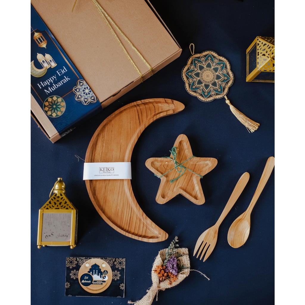 Hampers Lebaran Cantik Eco Friendly - Set Alat Makan Kayu Estetik - Souvenir Idul Fitri