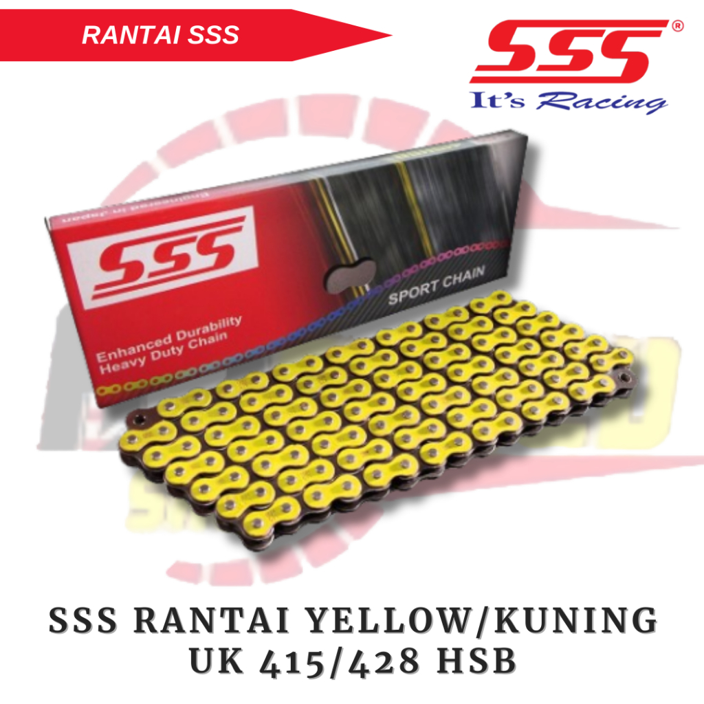 Jual SSS Chain Rantai Yellow Kuning HSB 415 Tipis 428 Tebal Original ...