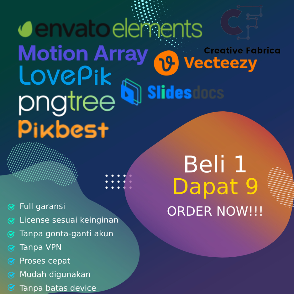 Jual envato elements + motion array + creative fabrica + pngtree