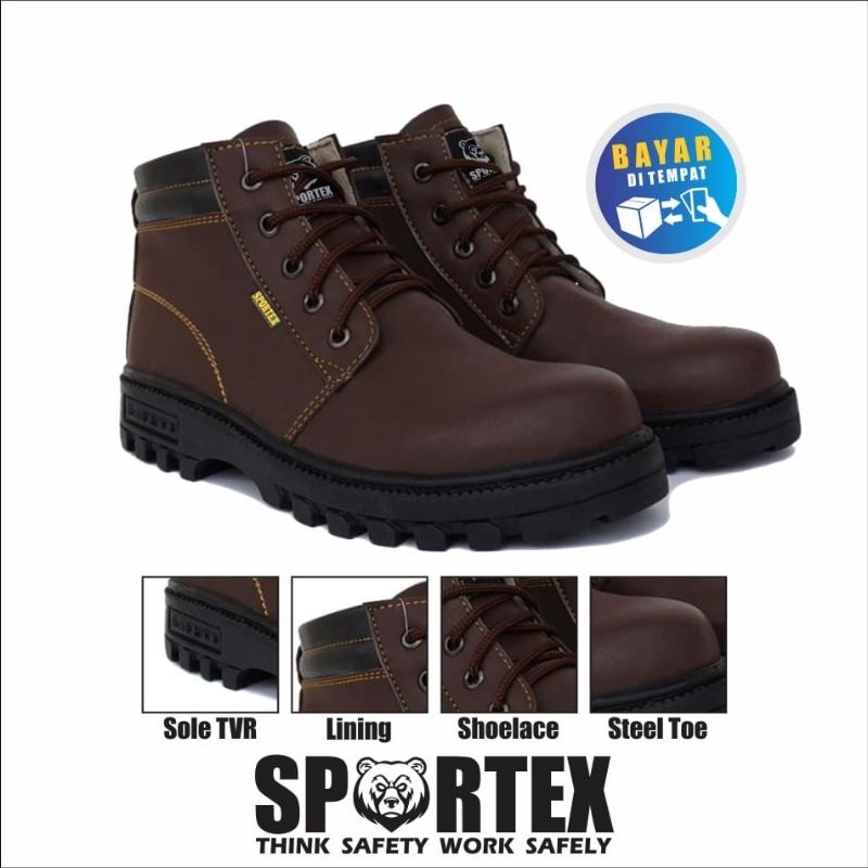 Jual sepatu safety / safety shoes pria ujung besi type 01 sportex ...