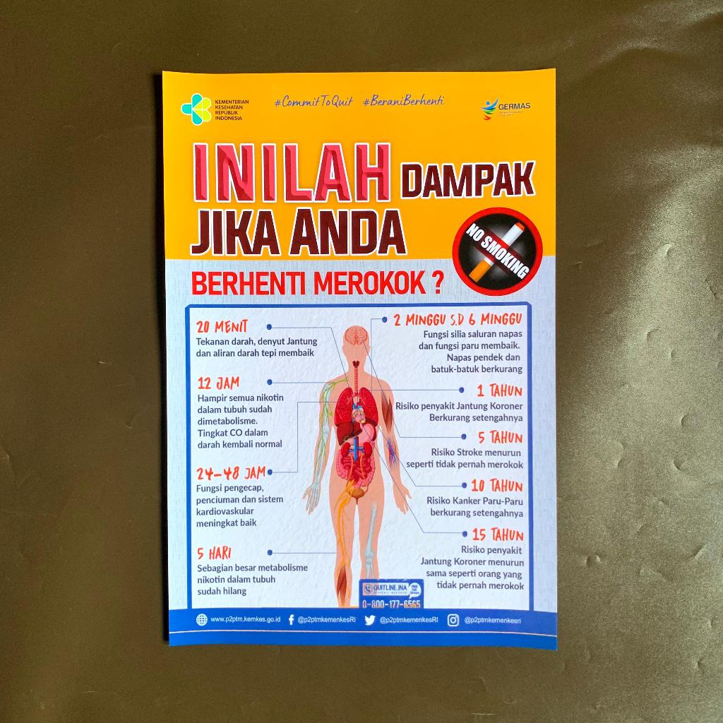 Jual Poster Dampak Jika Berhenti Merokok | Poster Akibat Berhenti ...