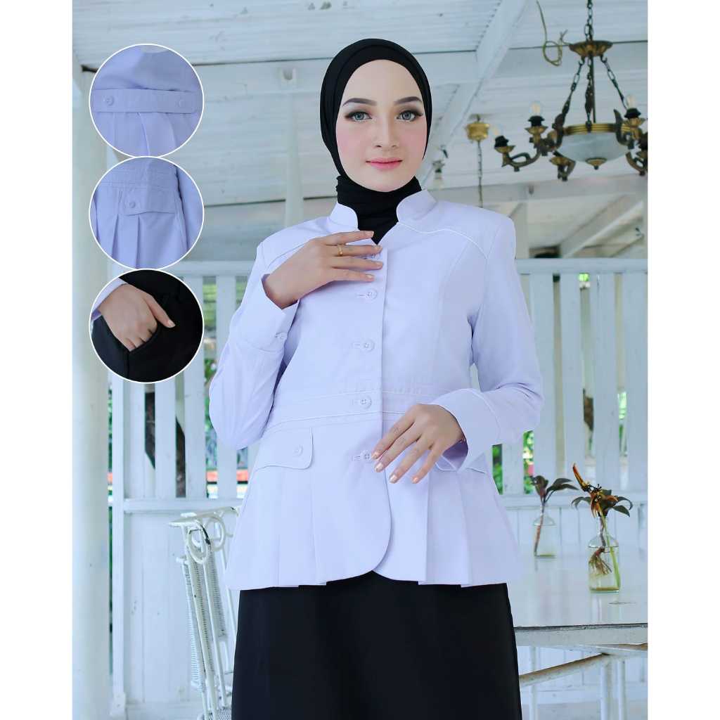 Jual Seragam Kerja Dinas Hitam Putih Model Lidah Shanghai Wanita ...