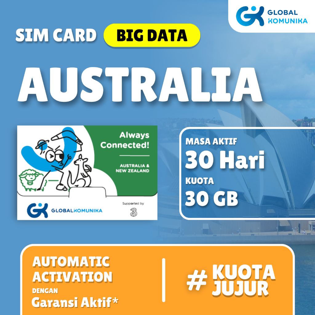 Jual SIM CARD AUSTRALIA AUSTRALIA NEW ZEALAND SIMCARD GLOBAL KOMUNIKA Shopee Indonesia