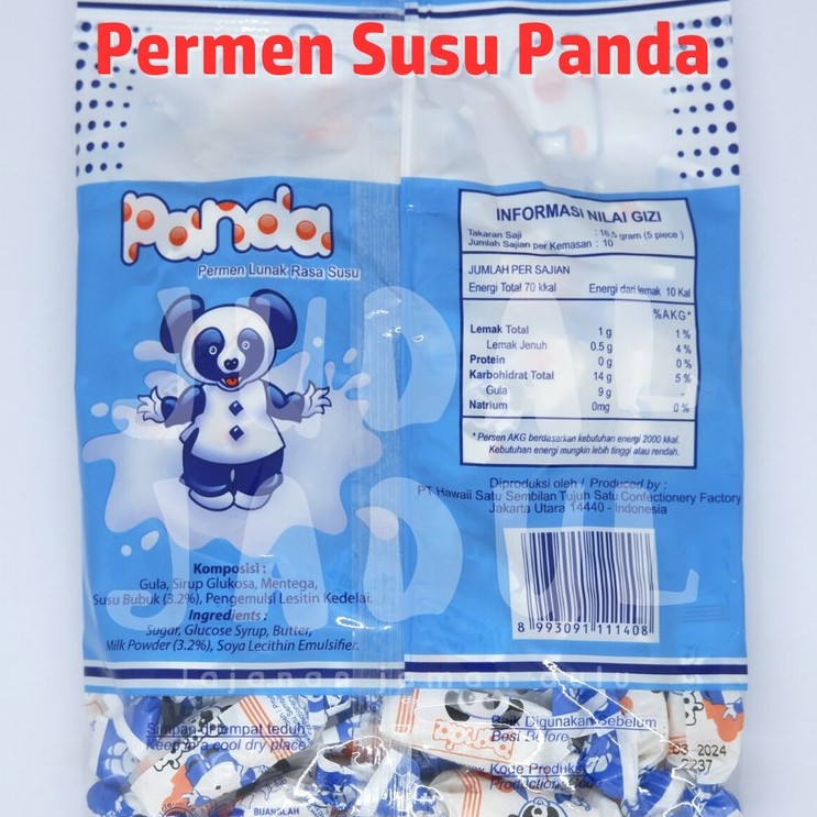 Jual Panda Permen Lunak Rasa Susu 165gr 1 pack Isi 50 pcs | Shopee ...