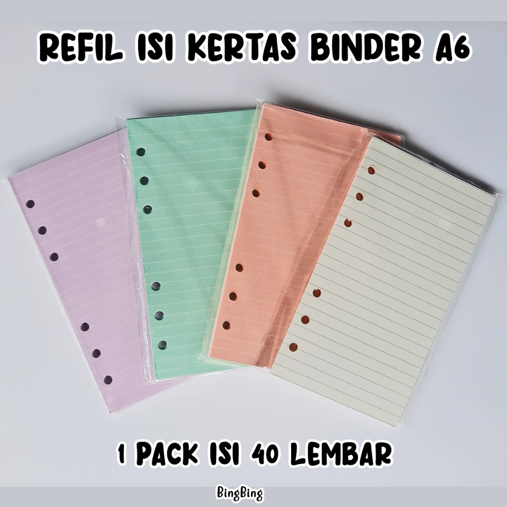 Jual REFIL KERTAS BINDER A6 WARNA (6 LUBANG) | Shopee Indonesia