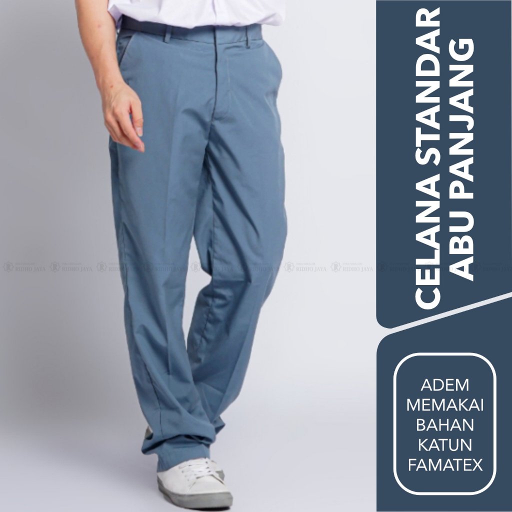 Jual RIDHO JAYA - Celana Span Abu Panjang Celana Sekolah Celana Panjang ...