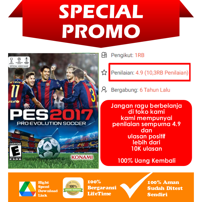 Jual [PROMO BELI 1 GRATIS 1] Pro Evolution Soccer 2017