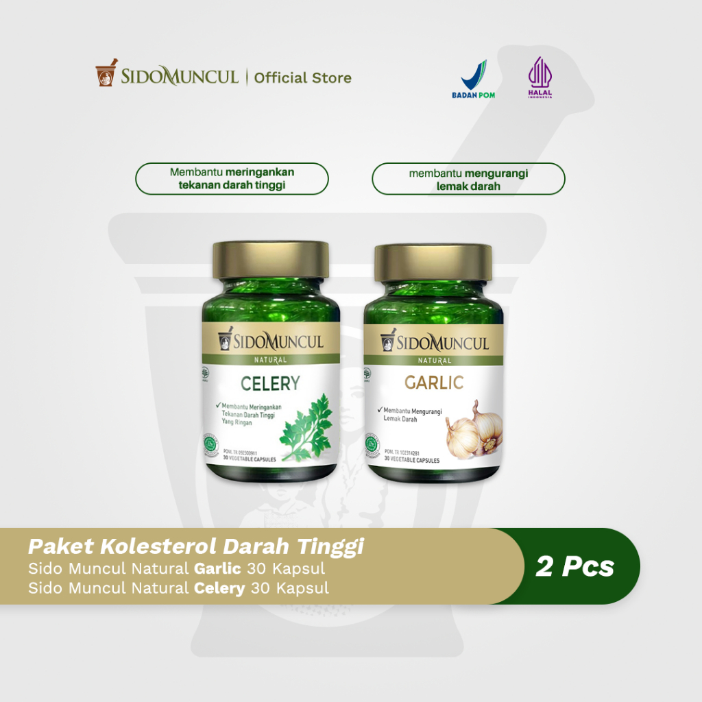 Paket Kolesterol Darah Tinggi Sido Muncul Garlic + Celery 30 Kapsul