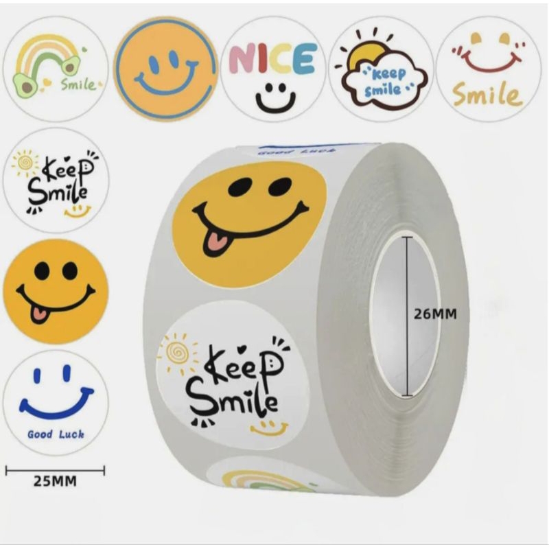 Jual 100 Pcs / 500 Pcs Stiker Colourful Smile Smiley/ Sad Face / Emoji ...