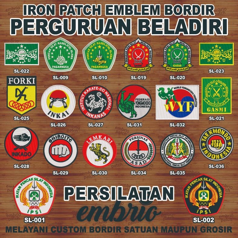 Jual Patch Logo Perguruan Beladiri Bet Emblem Bordir Seragam Pencak