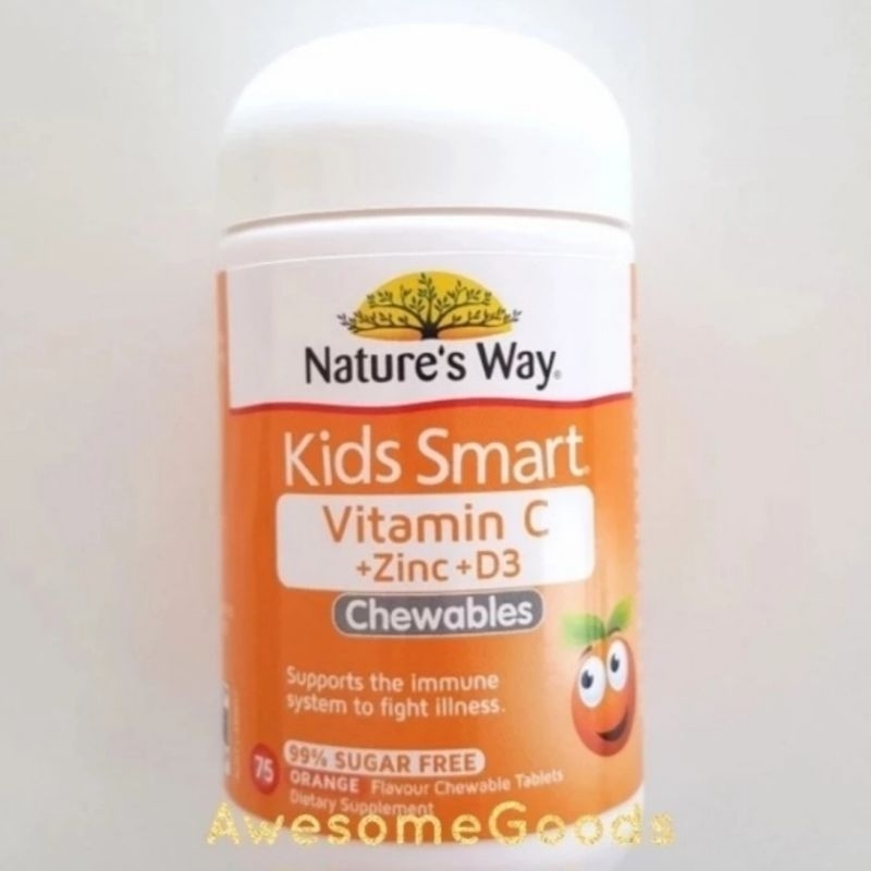 Jual Nature's Way Kids Smart Vitamin C + Zinc + D3 75 Tablets Shopee