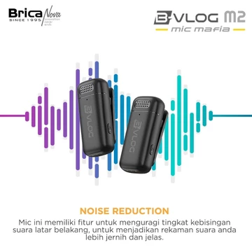 Brica B VLOG M2 Dual Wireless Microphone Clip On Mic Vlog With Charging Case BVLOG