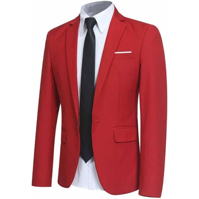 Jual Jas pria formal kancing satu warna merah kuning biru | Shopee ...