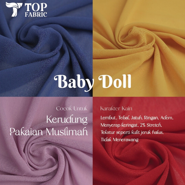 Jual 0,5 meter Kain Baby doll Premium Ceruty Ceruti Babydoll Shopee