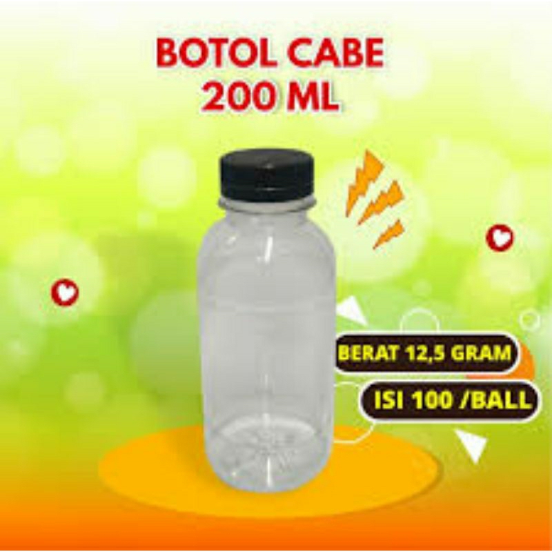 Jual botol plastik cabe 200 ml isi 100 | Shopee Indonesia