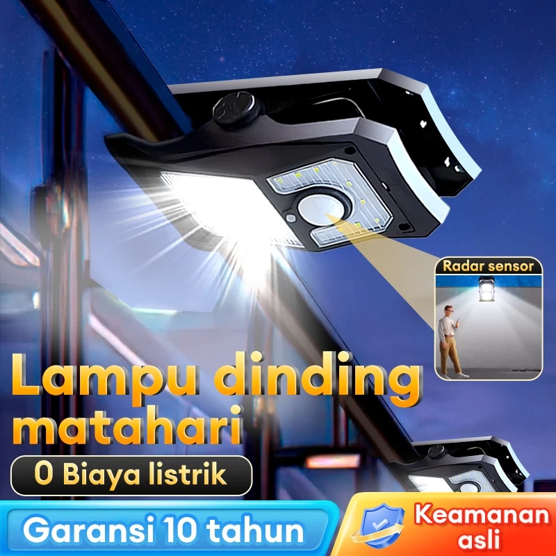 Lampu Tenaga Surya [ Garansi 10 tahun ] Lampu Solar Tenaga Suyra Lampu dinding matahari Surya Radar sensor IP67 Tahan air luar ruangan Lampu pagar tenaga matahari Lampu Solar Cell Lampu Outdoor Lampu Taman LED Lights 100w