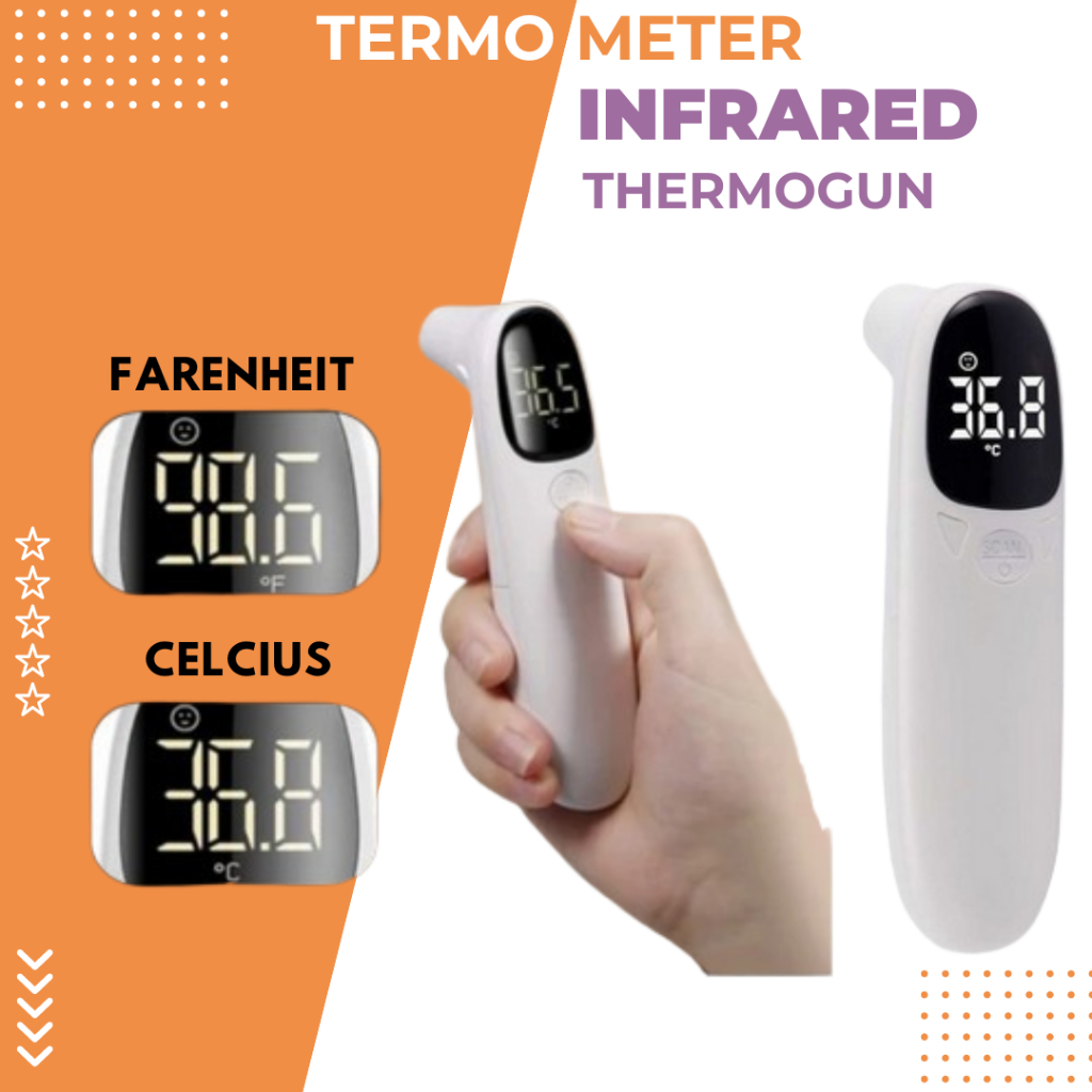 Jual Termometer Infrared Non Contact Digital Suhu Badan Tubuh Thermometer Infrared Merah