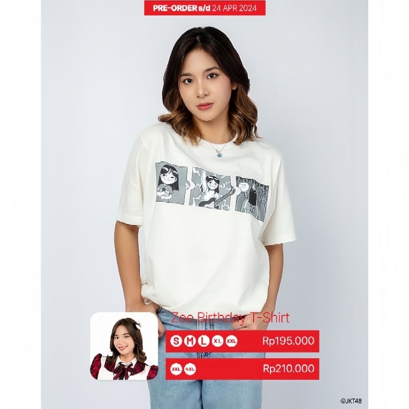 Jual Kaos JKT48 Birthday T-Shirt Azizi Asadel (Zee) 2024 - Putih ...