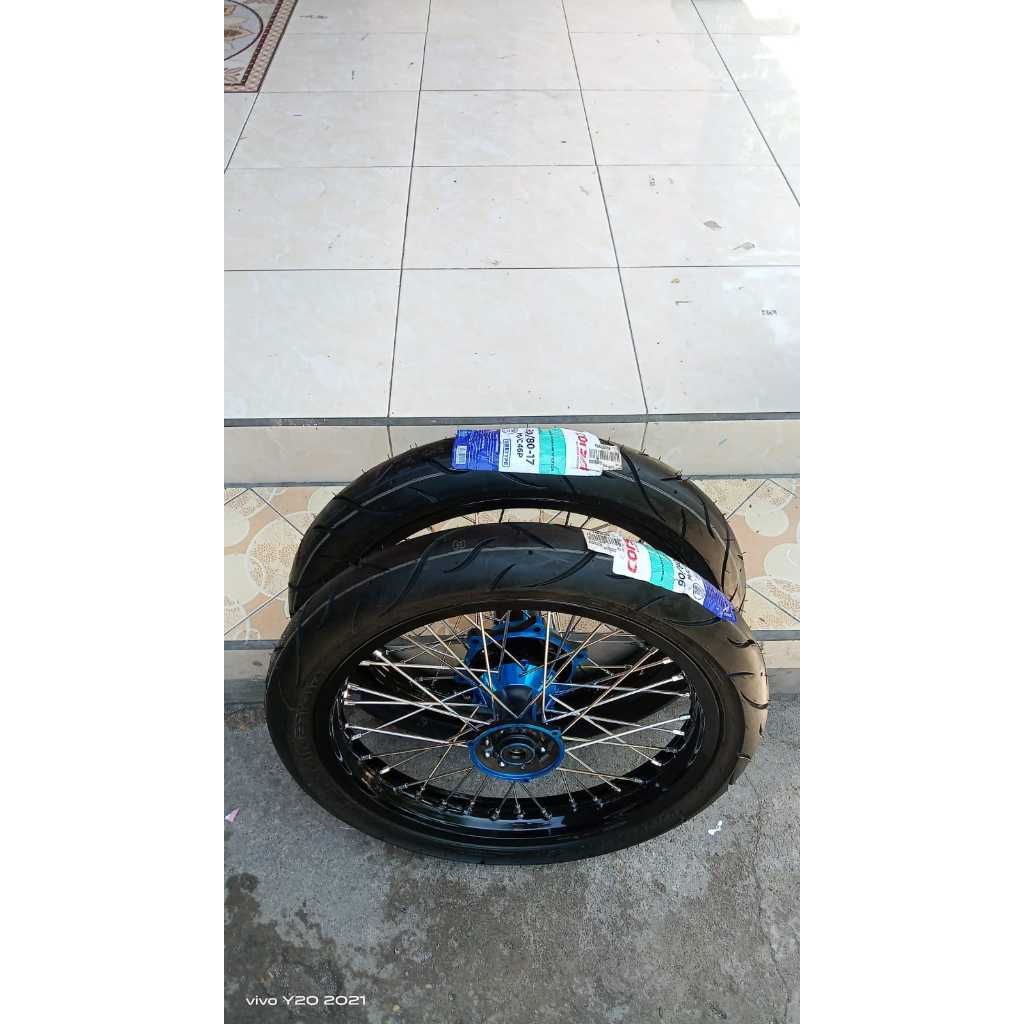 Jual wheelset semi cacing yamaha wr155 ring 17 roda set ban corsa ...