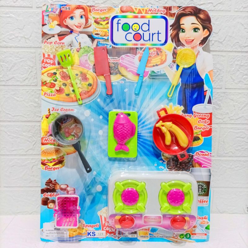Jual Mainan Masak-masakan Anak Food Court Kitchen Playset Set Lengkap ...