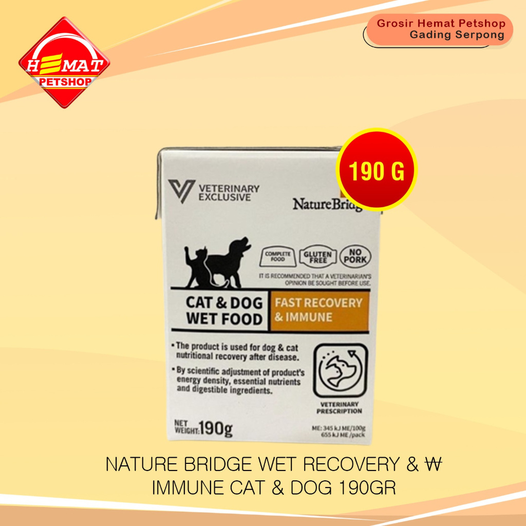 Jual Nature Bridge Cat Dog Wet Food Fast Recovery Immune 190 Gram ...