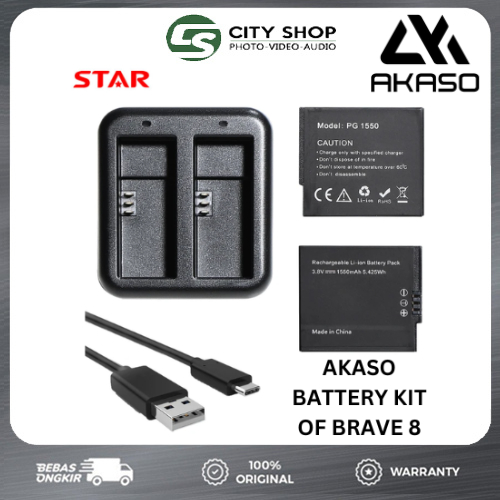 Jual Akaso Battery Kit For Brave 8/Brave 7 LE/Akaso Battery Kit For ...