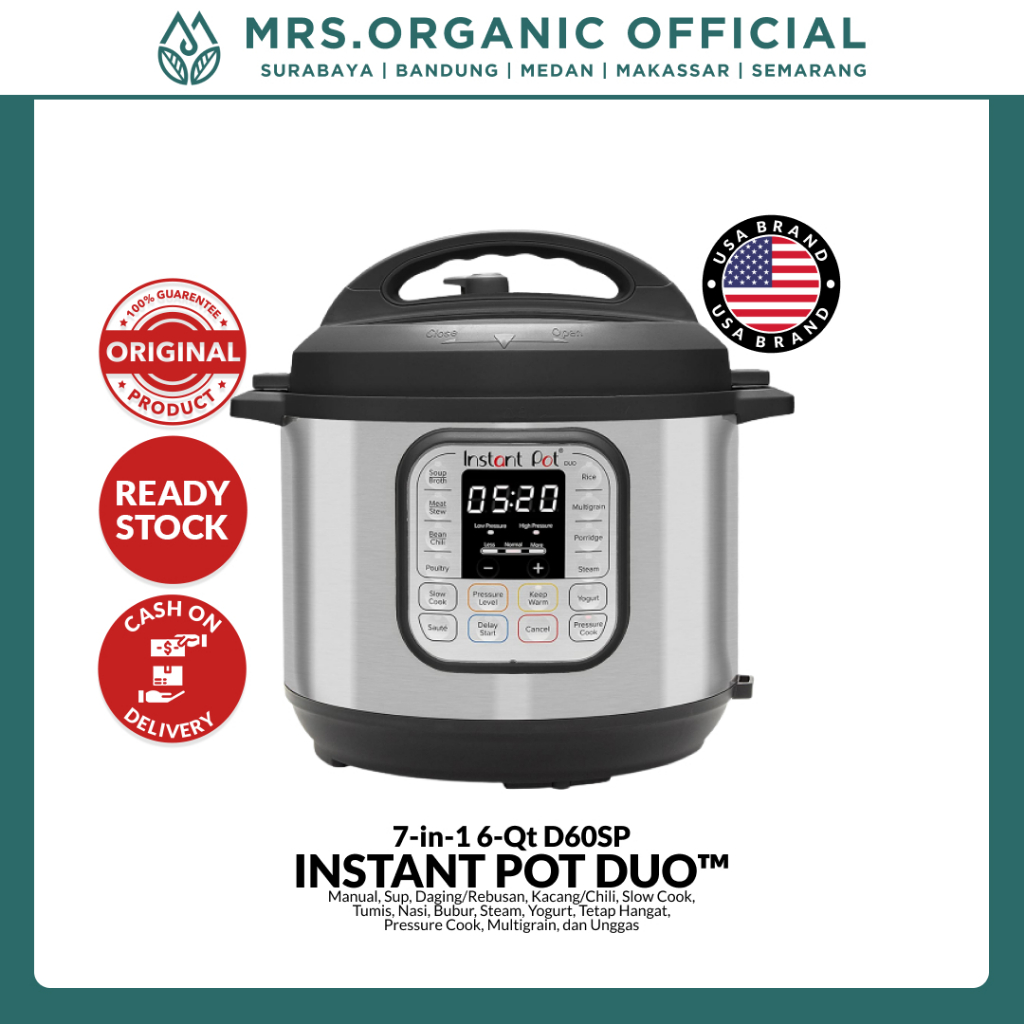 Jual Instant Pot Duo 7 in 1 Slow Cooker 6 Quart (5,7 L) Stainless Steel ...