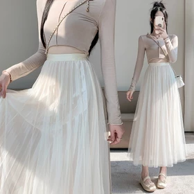 Rok Tutu 3 Lapis Bridal Premium Rok High Waist Wanita Maxi Skirt Polost Bangkok Panjang