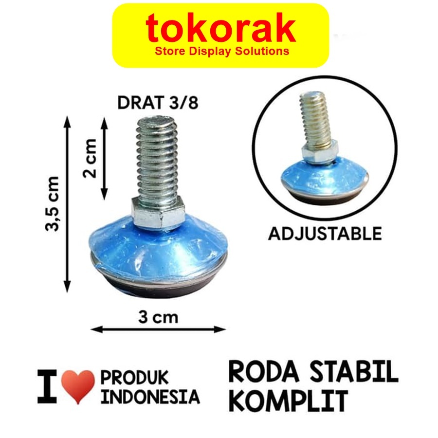 Jual KAKI RODA STABIL POLOS 4 PCS ADJUSTER GOYANG MEJA FURNITURE ...