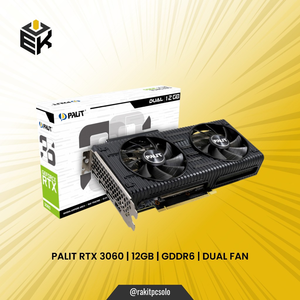 Jual VGA Card Palit GeForce RTX 3060 Dual - 12GB GDDR6 | Shopee Indonesia